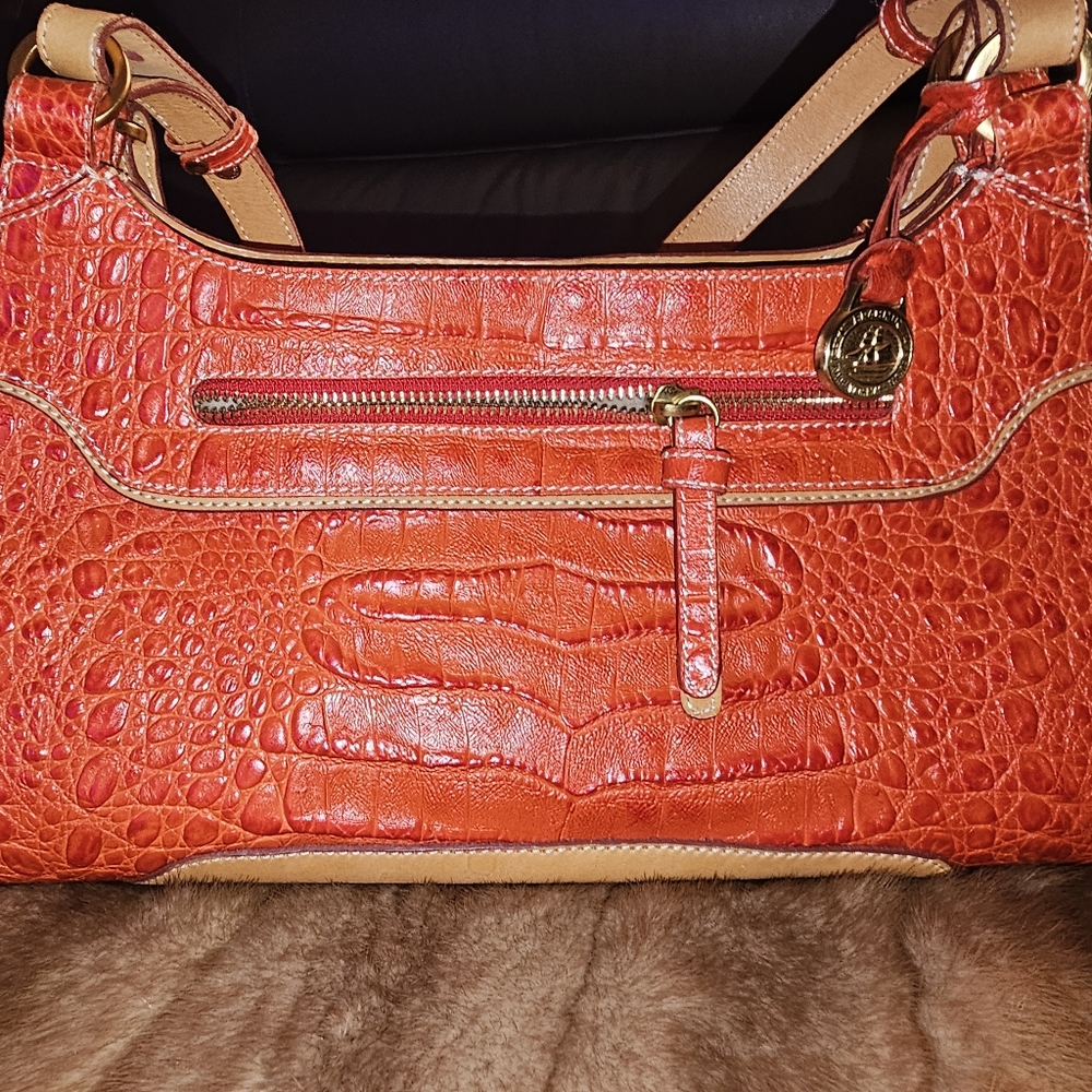 BRAHMIN Orange Stella Spencer purse